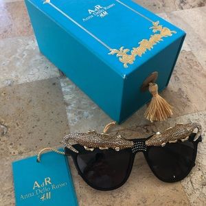 Anna Dello Russo at H&M Rhinestone Sunglasses